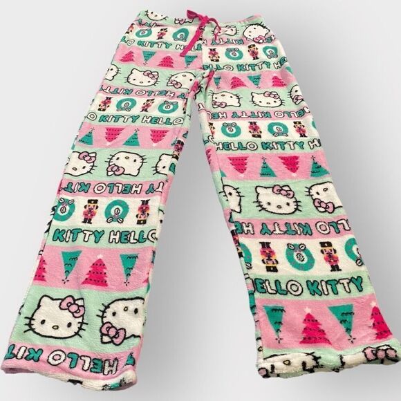 Hello Kitty “Christmas Time” Fuzzy Soft Touch Pajama Pants Womens size Large New - Picture 3 of 9